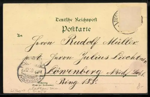 Lithographie Berlin, Gasthaus Rathskeller und Rathaus, Königstrasse