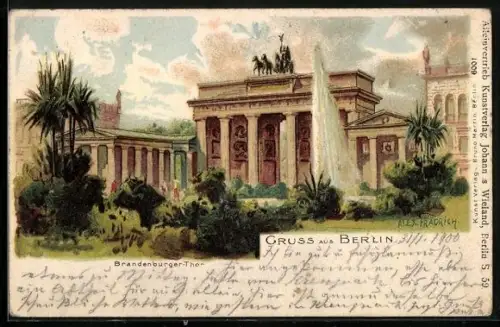 Lithographie Berlin, Brandenburger Tor