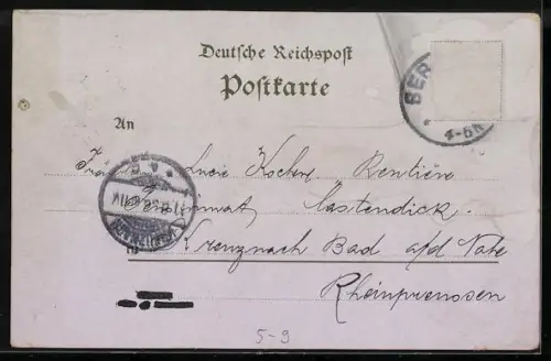 Lithographie Berlin, Brandenburger Tor, Siegessäule