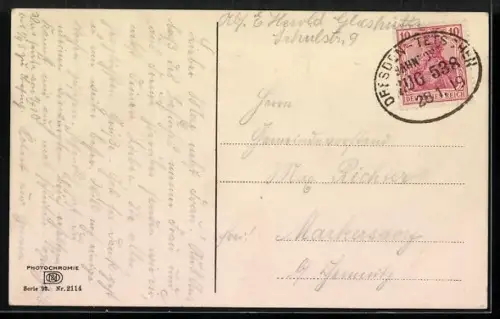 Künstler-AK Photochromie: Winterpartie mit Wald- und Bergblick