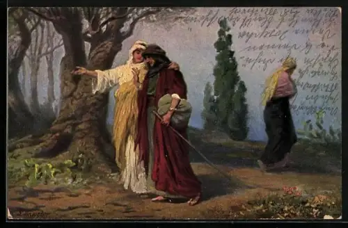 Künstler-AK Die heilige Schrift, Bilder aus dem Alten Testament, Naemi und Ruth