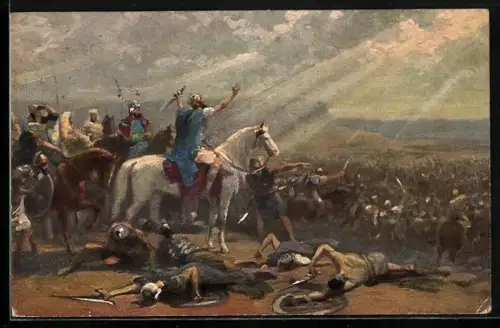 AK Josua gebietet der Sonne still zu stehen, Jos 10,12, Bibel