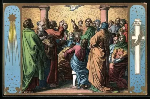 Künstler-AK Kana, Die Hochzeit zu Kana, Bibel