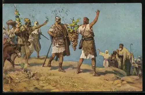 Künstler-AK Bilder aus der Bibel, Die Kundschafter kehren aus Kanaan zurück