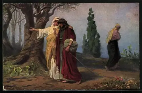 Künstler-AK Die heilige Schrift, Bilder aus dem Alten Testament, Naemi und Ruth