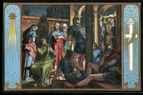 AK Petrus verleugnet Jesum, Bibel