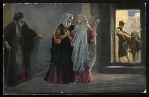 Künstler-AK Bilder aus dem neuen Testament, Martä Heimsuchung