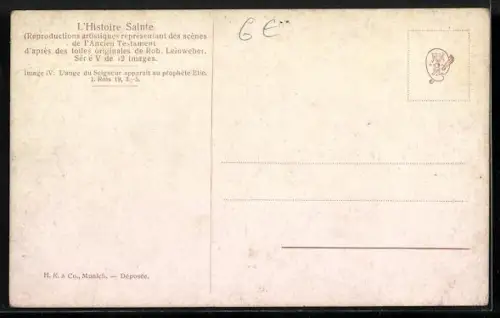 AK Der Engel des Herrn erscheint dem Propheten Elias