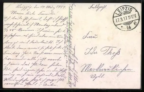 AK Leipzig, Blick zum Völkerschlachtdenkmal