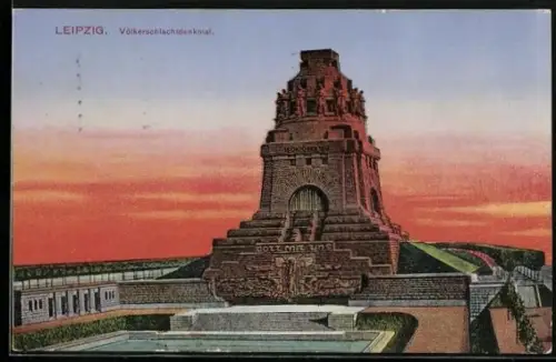 AK Leipzig, Blick zum Völkerschlachtdenkmal