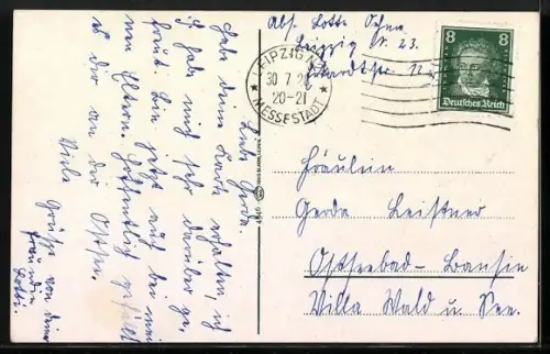 AK Leipzig, Blick zum Völkerschlachtdenkmal