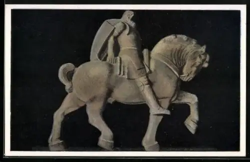 AK Leipzig, Völkerschlachtdenkmal, Reiterbildnis