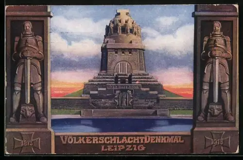 AK Leipzig, Völkerschlachtdenkmal, offizielle Postkarte zur Weihe des Denkmals 1913