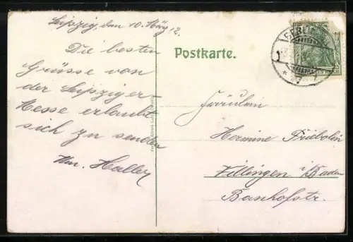 AK Leipzig, Völkerschlachtdenkmal im Bau