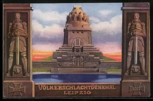 AK Leipzig, Völkerschlachtdenkmal, offizielle Postkarte zur Weihe des Denkmals 1913