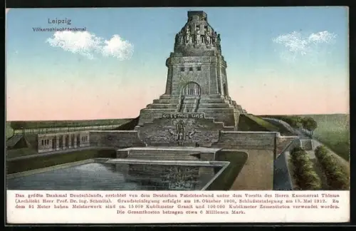 AK Leipzig, Blick zum Völkerschlachtdenkmal