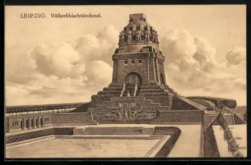 AK Leipzig, Völkerschlachtdenkmal, Blick zum Denkmal