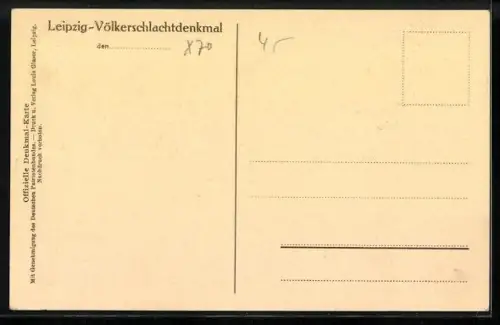 AK Leipzig, Völkerschlachtdenkmal, Blick zum Denkmal