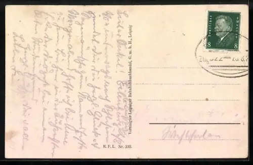 AK Leipzig, Völkerschlachtdenkmal mit Bäumen