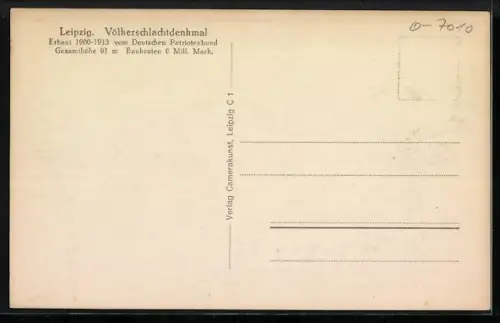 AK Leipzig, Völkerschlachtdenkmal, Luftbild