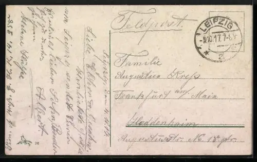 AK Leipzig, Völkerschlachtdenkmal vom Teich aus