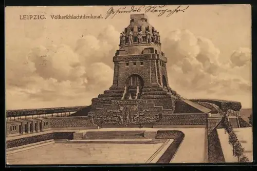 AK Leipzig, Völkerschlachtdenkmal, Vorderseite