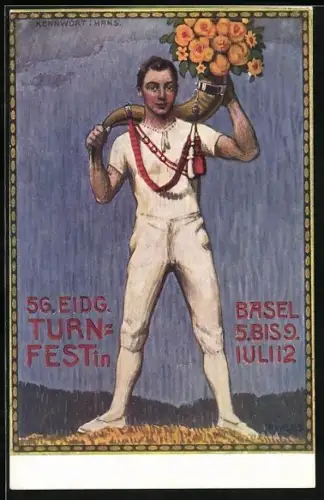 Künstler-AK Basel, 56. Eidgenössisches Turnfest 1912