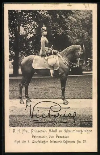 AK Prinzessin Adolf zu Schaumburg-Lippe, Chef des 5. Westfälischen Infanterie-Regiments No. 53