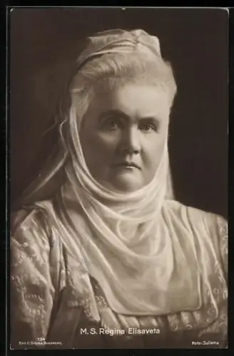 AK Königin Elisabeth mit weissem Schleier