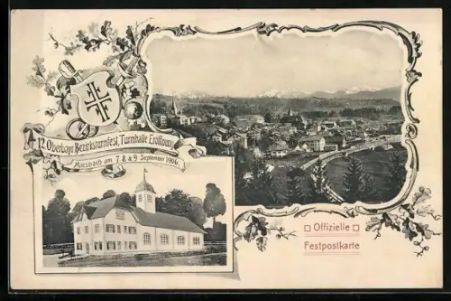 AK Miesbach, 12. Oberbayr. Bezirksturnfest 1906, Eröffnung der Turnhalle