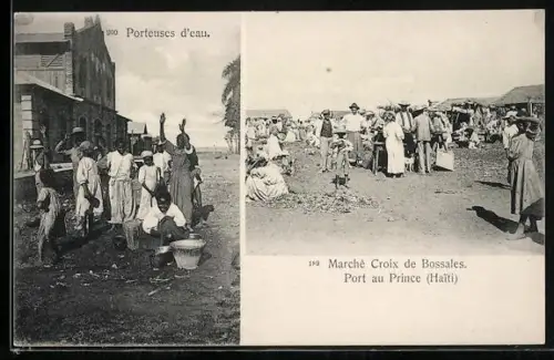 AK Port au Prince, Porteuses d`eau, Marché Croix de Bossales