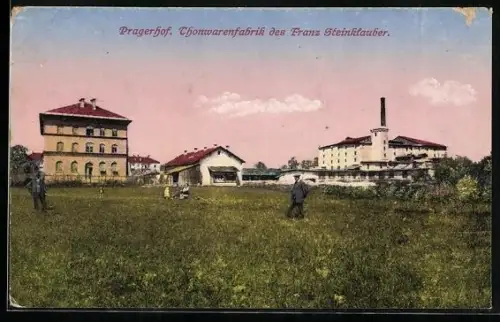 AK Pragerhof, Thonwarenfabrik des Franz Steinklauber