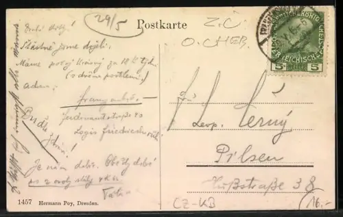 AK Franzensbad, Ferdinandstrasse mit Pension Friedrichsruhe