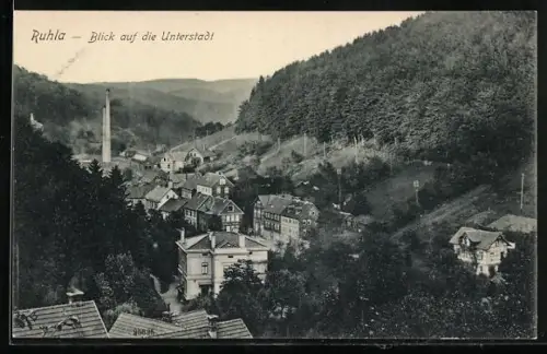 AK Ruhla, Blick auf die Unterstadt