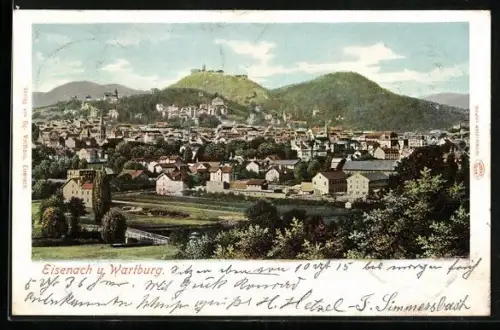 AK Eisenach, Wartburg und Stadtansicht
