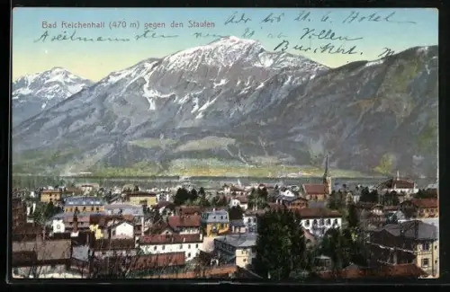 AK Bad Reichenhall, Blick auf Stadt und Staufen