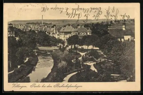 AK Villingen / Baden, Partie bei den Bahnhofanlagen