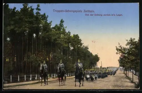 AK Zeithain, Truppen-Übungsplatz, Rückkehr vom Manöver ins Lager