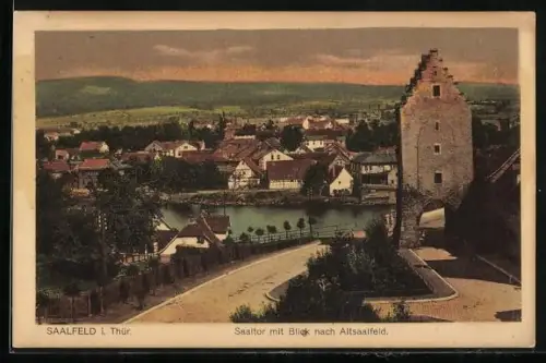 AK Saalfeld i. Thür., Saaltor mit Blick nach Altsaalfeld