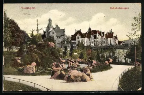 AK Villingen / Baden, Bahnhofanlagen