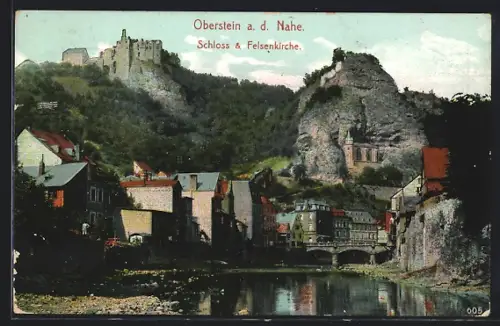 AK Oberstein a. d. Nahe, Schloss, Felsenkirche