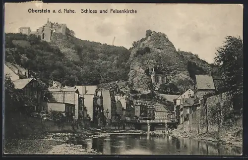 AK Oberstein a. d. Nahe, Schloss und Felsenkirche