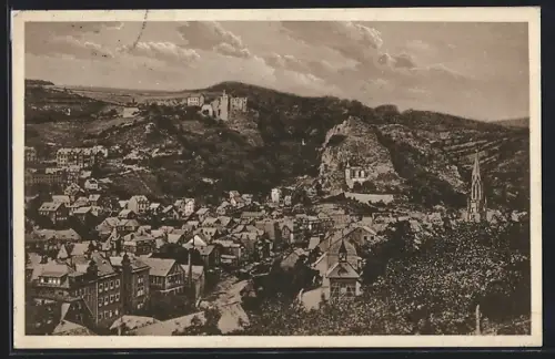 AK Oberstein /Nahe, Ortsansicht aus der Vogelschau