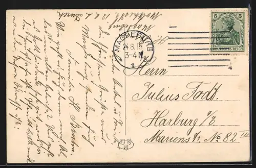 AK Magdeburg, Kaiser Wilhelm-Platz mit Denkmal