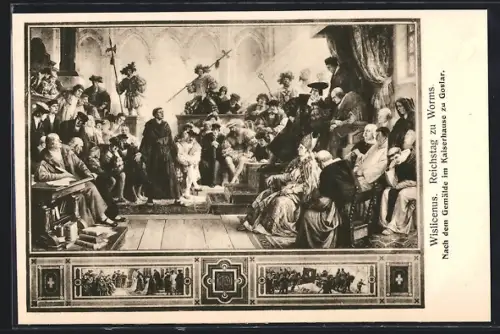 AK Goslar, Gemälde im Kaiserhaus, Reichstag zu Worms