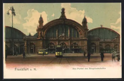 AK Frankfurt a. M., Portal des Hauptbahnhofes