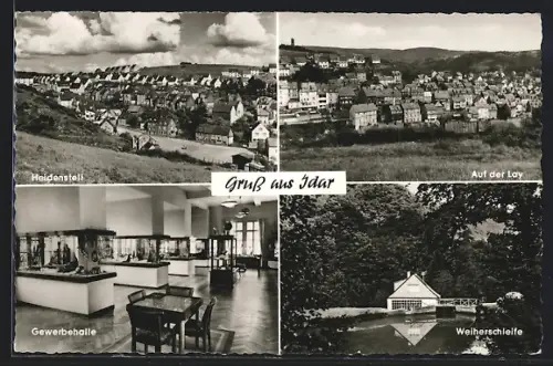 AK Idar, Heidensteil, Auf der Lay, Gewerbehalle, Weiherschleife