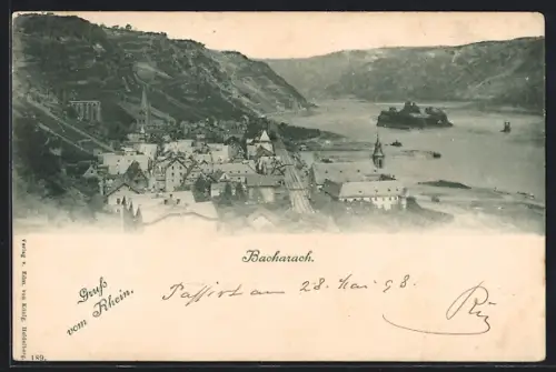 AK Bacharach /Rhein, Ortsansicht am Rhein