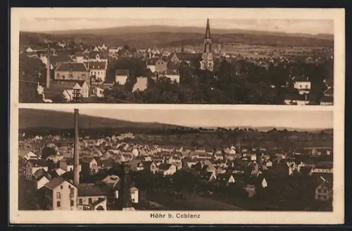 AK Höhr b. Coblenz, Ortsansicht mit Kirche