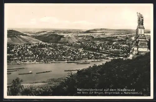 AK Bingen / Rhein, Blick auf Bingen, Bingerbrück, Nahemündung